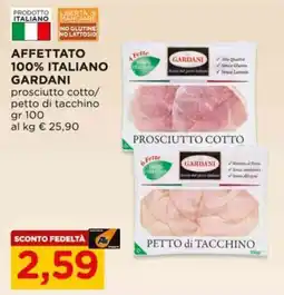 Alì Supermercati AFFETTATO 100% ITALIANO GARDANI offerta