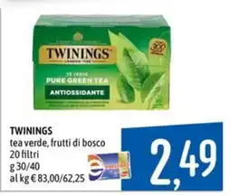 Emisfero TWININGS tea verde, frutti di bosco offerta