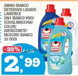 Splendidi e Splendenti Omino Bianco Detersivo Liquido Lavatrice 2in1 Bianco Vivo/Scioglimagchia/Color/Igienizzante/Muschio Bianco offerta