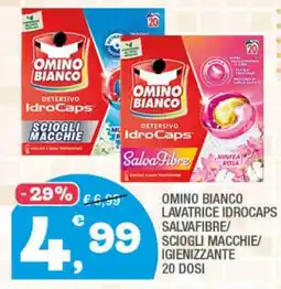 Splendidi e Splendenti OMINO BIANCO LAVATRICE IDROCAPS SALVAFIBRE/SCIOLGLI MACCHIE/IGIENIZZANTE offerta