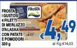 DEM FROSTA I GUSTOSI 4 FILETTI DI MERLUZZO D'ALASKA CON PATATE E POMODORI offerta