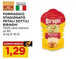 Alì Supermercati Formaggio stagionato petali sottili Biraghi offerta