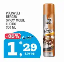 Splendidi e Splendenti Pulisvelt Bergen Spray Mobili Lucido offerta