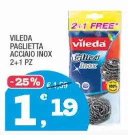Splendidi e Splendenti VILEDA PAGLIETTA ACCIAIO INOX offerta