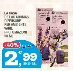 Splendidi e Splendenti LA CASA DE LOS AROMAS DIFFUSORE PER AMBIENTE offerta