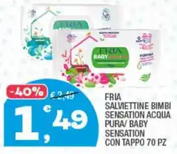 Splendidi e Splendenti FRIA SALVIETTINE BIMBI SENSATION ACQUA PURA/ BABY SENSATION CON TAPPO offerta