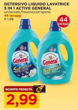 Alì Supermercati Detersivo liquido lavatrice 5 in 1 Active General offerta
