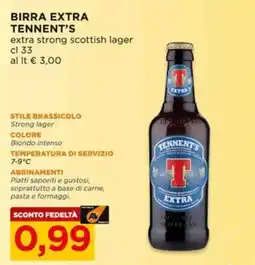 Alì Supermercati Birra Extra Tennent's offerta