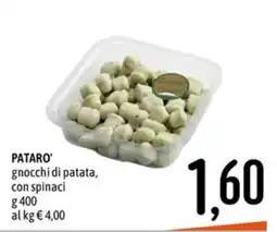 Emisfero PATARO' gnocchi di patata, con spinaci offerta