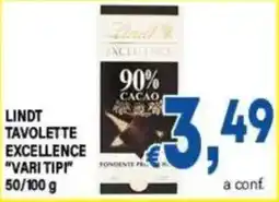 DEM LINDT TAVOLETTE EXCELLENCE "VARI TIPI" offerta