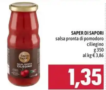 Emisfero SAPER DI SAPORI salsa pronta di pomodoro ciliegino offerta