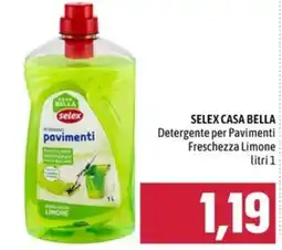 Emisfero SELEX CASA BELLA Detergente per Pavimenti Freschezza Limone offerta