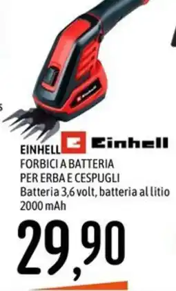 Emisfero Einhell Forbici a batteria per erba e cespugli offerta