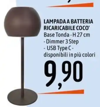 Emisfero LAMPADA A BATTERIA RICARICABILE COCO' offerta