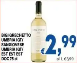 DEM BIGI GRECHETTO UMBRIA IGT/ SANGIOVESE UMBRIA IGT/ EST EST EST offerta