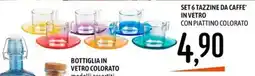 Emisfero SET 6 TAZZINE DA CAFFE' IN VETRO CON PIATTINO COLORATO offerta