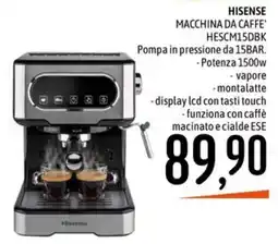 Emisfero Hisense MACCHINA DA CAFFE' HESCM15DBK offerta
