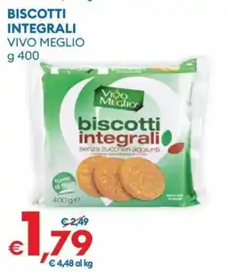 MD Discount biscotti integrali VIVO MEGLIO offerta