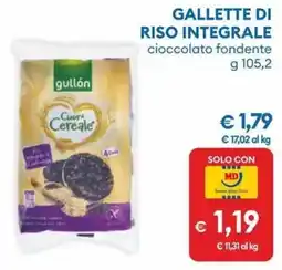 MD Discount Gallette di riso integrale cioccolato fondente gullón offerta
