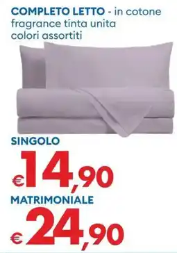 MD Discount COMPLETO LETTO - in cotone fragrance tinta unita offerta