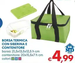 MD Discount Borsa termica con siberina e contenitore MD casa offerta