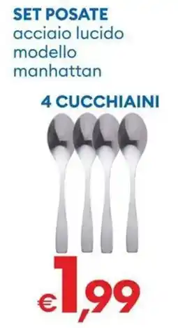 MD Discount SET POSATE acciaio lucido modello manhattan offerta