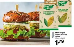 In'S Mercato 4 Mini burger spinaci/zucca e carote offerta