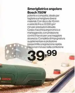 In'S Mercato Smerigliatrice angolare Bosch 750W offerta