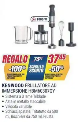 Trony KENWOOD FRULLATORE AD IMMERSIONE HBM60307GY offerta