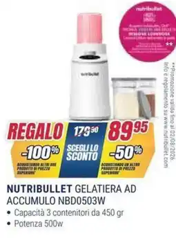 Trony Nutribullet Gelatiera ad Accumulo NBD0503W offerta