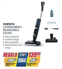 Trony ROWENTA LAVAPAVIMENTI RICARICABILE GZ5436 offerta