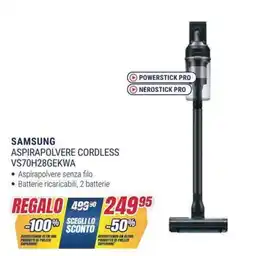 Trony SAMSUNG ASPIRAPOLVERE CORDLESS VS70H28GEKWA offerta