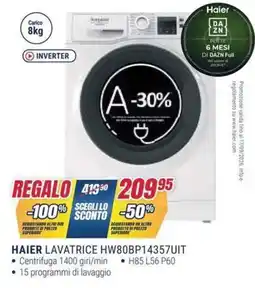 Trony HAIER LAVATRICE HW80BP14357UIT offerta