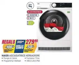 Trony HAIER ASCIUGATRICE HD90A3939E offerta