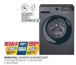 Trony WHIRLPOOL LAVATRICE SLIM WSB726DIT offerta