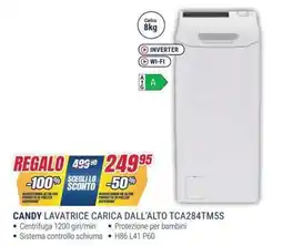 Trony CANDY LAVATRICE CARICA DALL'ALTO TCA284TM5S offerta