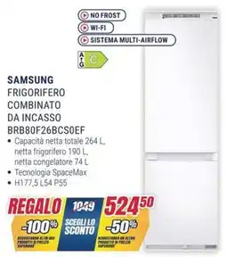 Trony SAMSUNG FRIGORIFERO COMBINATO DA INCASSO offerta