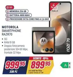 Trony MOTOROLA SMARTPHONE RAZR70 offerta