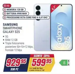 Trony Samsung smartphone galaxy S25 offerta