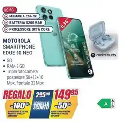 Trony Motorola smartphone edge 60 neo offerta