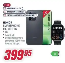 Trony Honor smartphone 600 lite 5G offerta