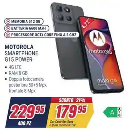 Trony MOTOROLA SMARTPHONE G15 POWER offerta