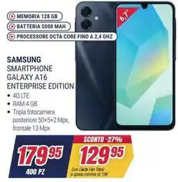 Trony SAMSUNG SMARTPHONE GALAXY A16 ENTERPRISE EDITION offerta