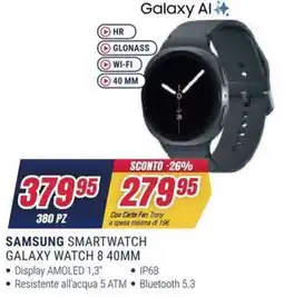 Trony SAMSUNG SMARTWATCH GALAXY WATCH 8 40MM offerta