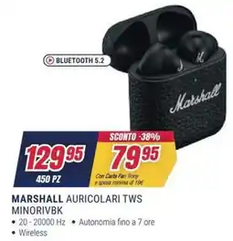 Trony MARSHALL AURICOLARI TWS MINORIVBK offerta