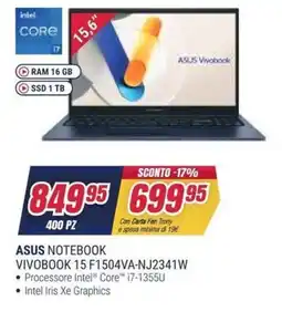 Trony ASUS NOTEBOOK VIVOBOK 15 F1504VA-NJ2341W offerta