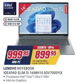 Trony LENOVO NOTEBOOK IDEAPAD SLIM 5I offerta