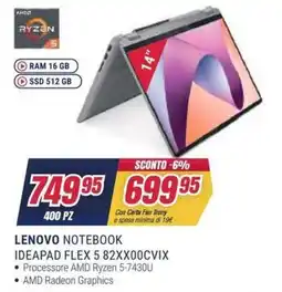 Trony LENOVO NOTEBOOK IDEAPAD FLEX 5 82XX00CVIX offerta