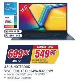 Trony ASUS NOTEBOOK VIVOBOK 15 F1504VA-NJ2339W offerta
