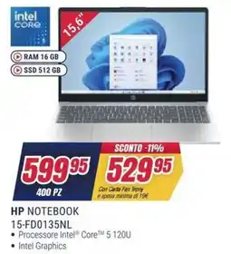 Trony HP NOTEBOOK 15-FD0135NL offerta